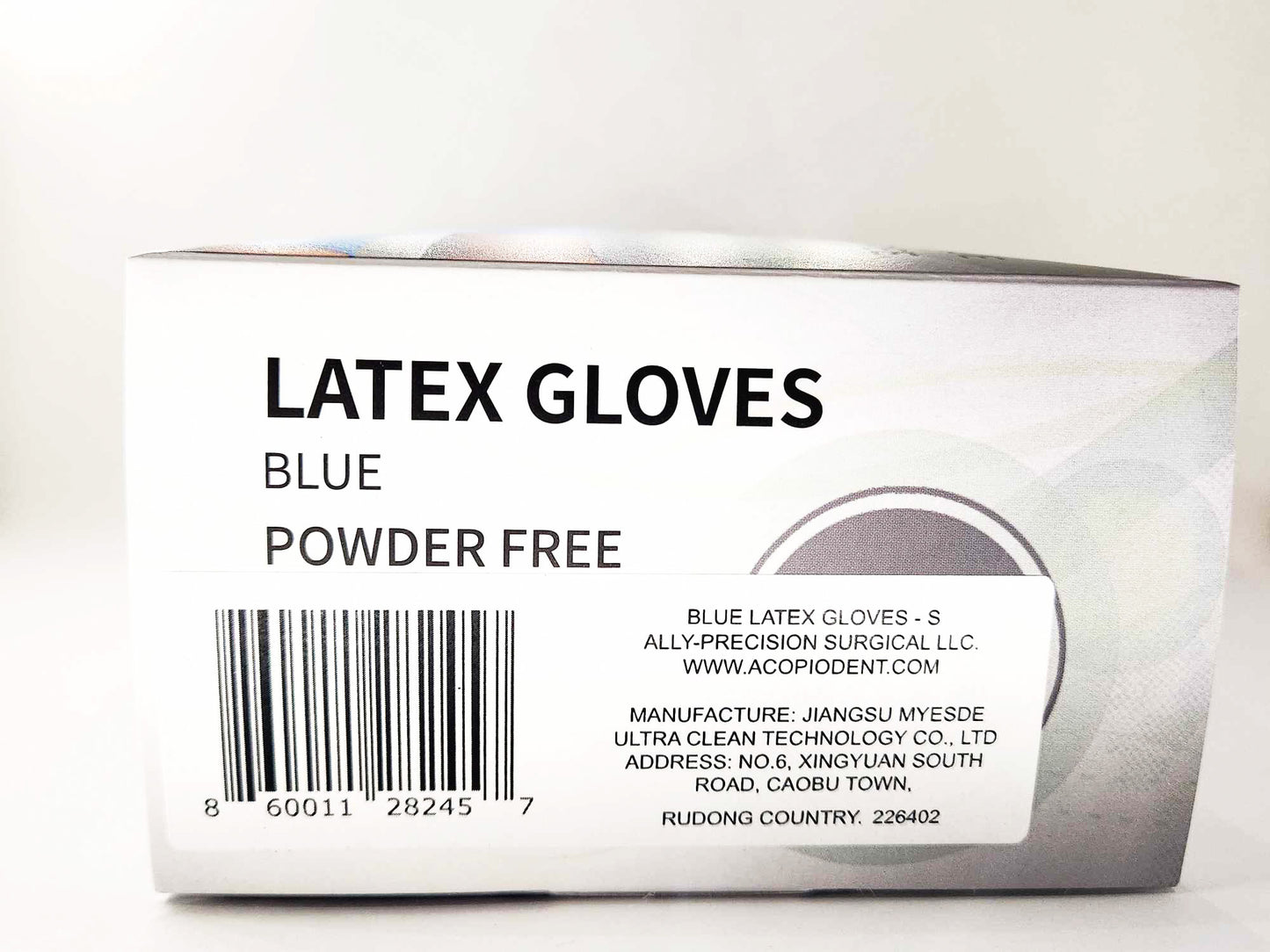 Ally-Precision Surgical Blue Latex Gloves