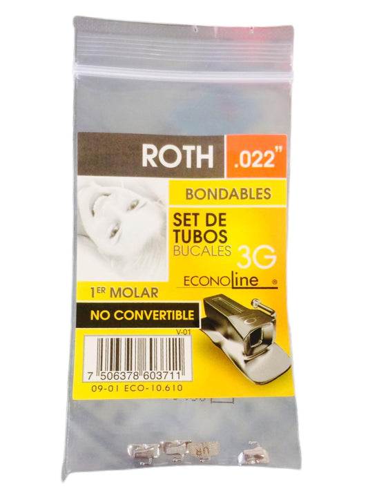 ROTH buccal tubes .022” 1 molar Econoline