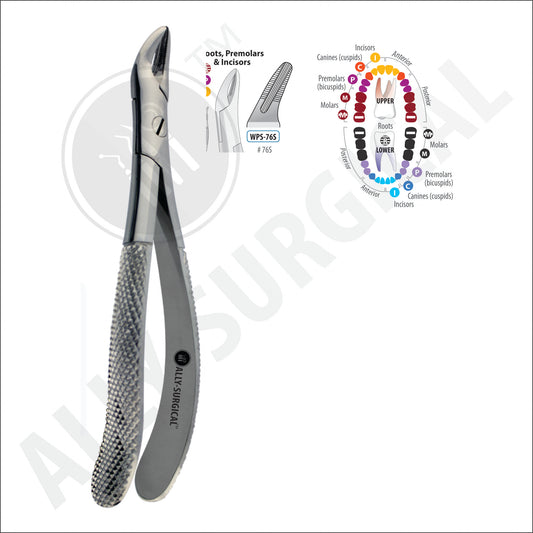 EXTRACTION FORCEPS UPPER ROOTS, PREMOLARS AND INCISORS, #76S