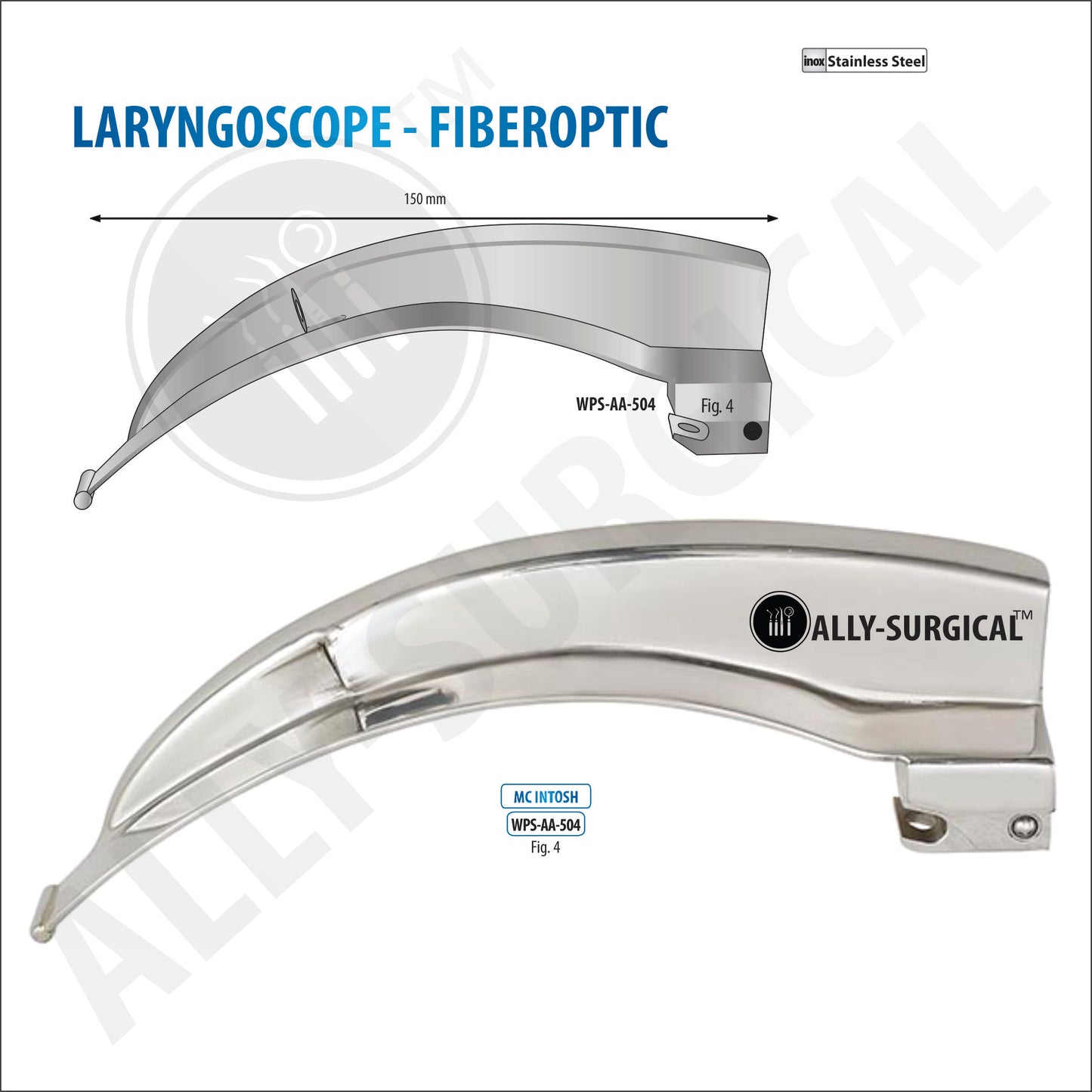 Laringoscopio MC INTOSH de fibra óptica , Fig 4