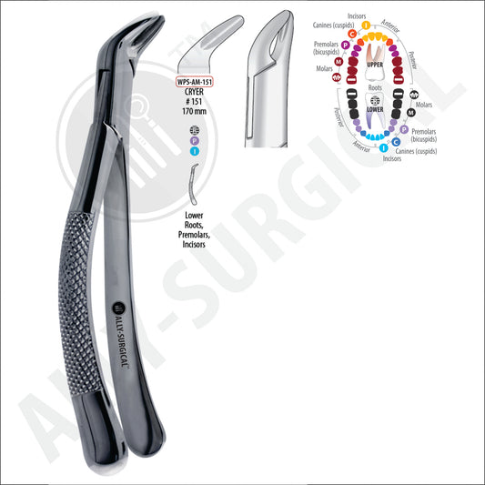 CRYER EXTRACTION FORCEPS LOWER INCISORS AND CANINES