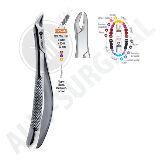 CRYER EXTRACTION FORCEPS UPPER PEDODONTIC INCISORS AND CANINES #150S