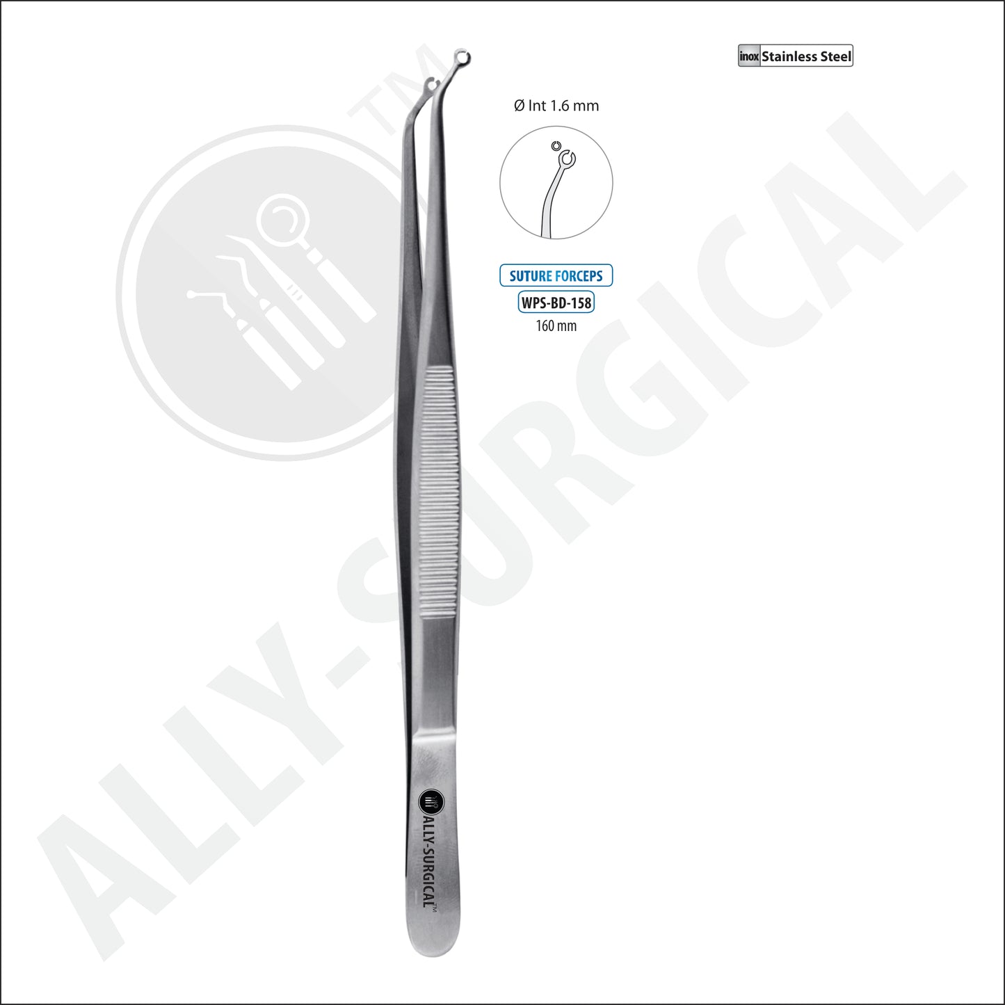 FORCEPS SUTURA EN ÁNGULO 1.6MM 160MM