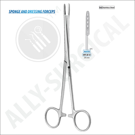FORCEPS MAIER RECTO , 245 MM SPONG AND DRESSING