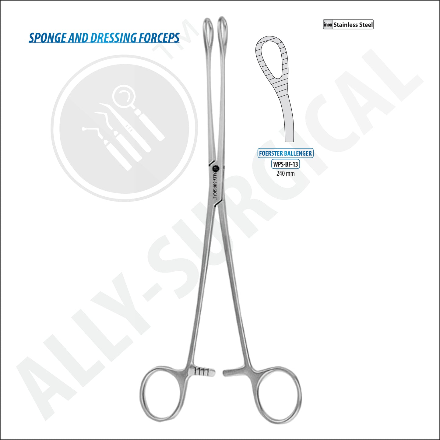 CURVED FOERSTER-BALLENGER FORCEPS, 240 MM