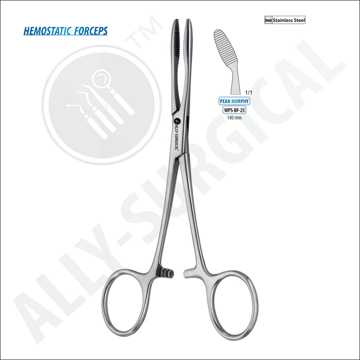 PEAN-MURPHY CURVED Haemostatic Forceps, 140 mm