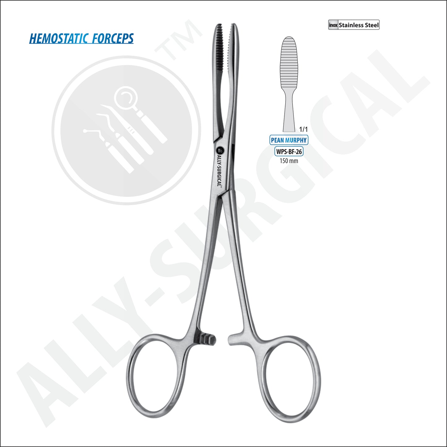 PEAN-MURPHY hemostatic forceps, 150 mm