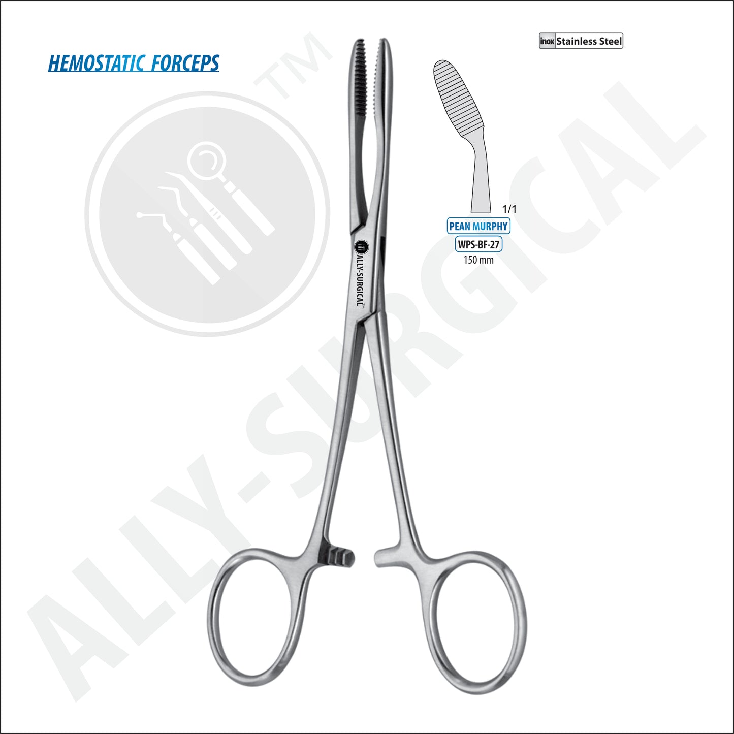 PEAN-MURPHY CURVED Haemostatic Forceps, 150 mm