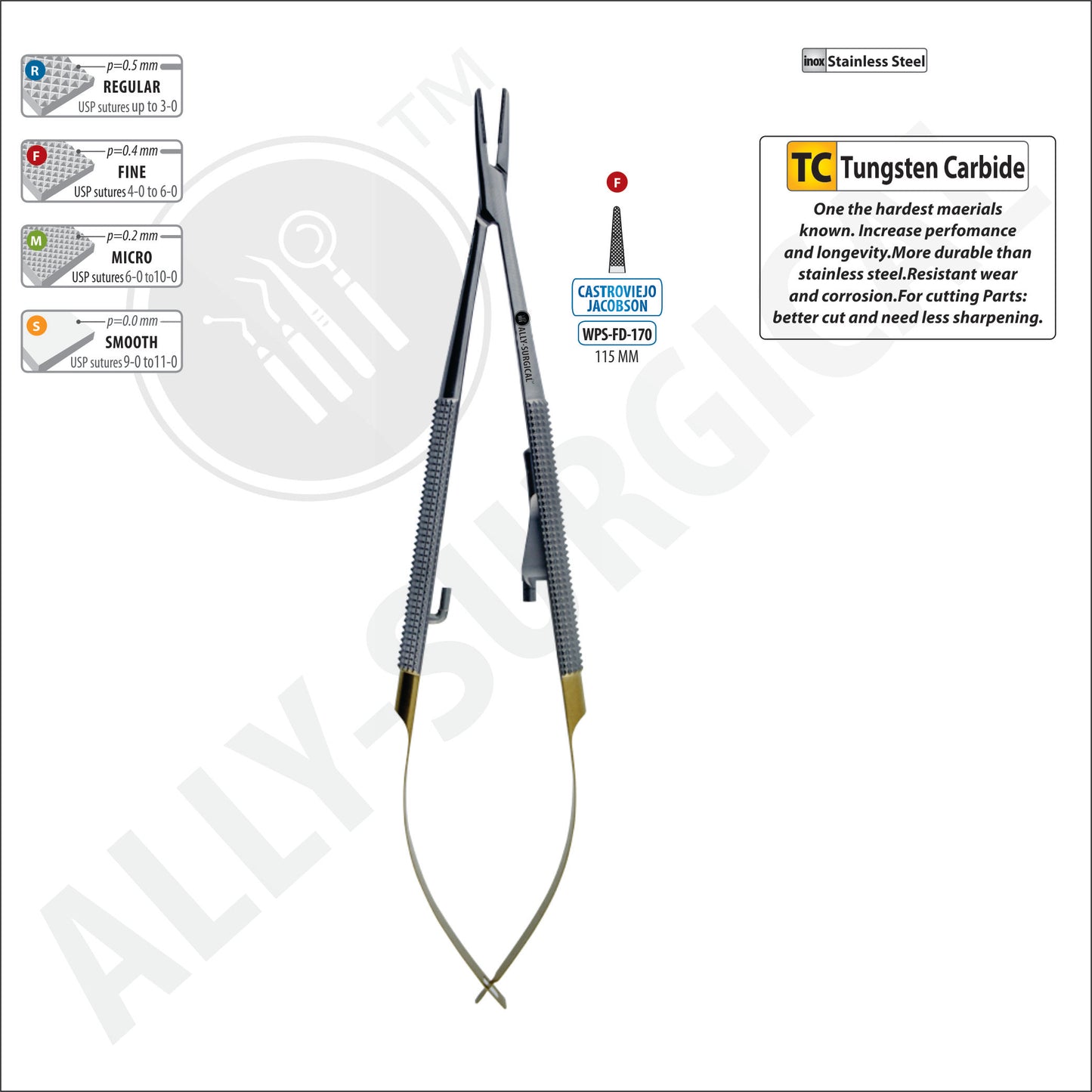 FORCEPS PORTA AGUJA JACOBSON 140MM