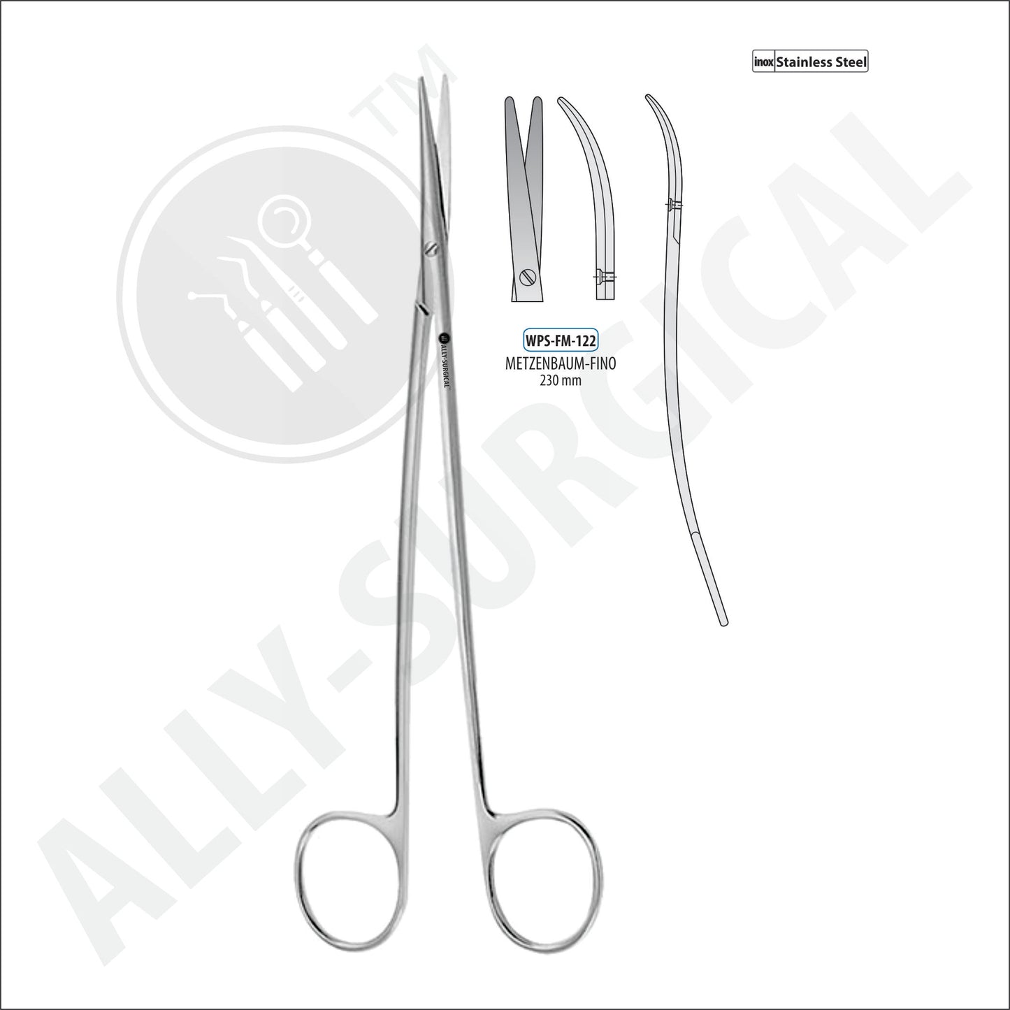 METZENBAUM FINE CUT SCISSORS, 230 MM