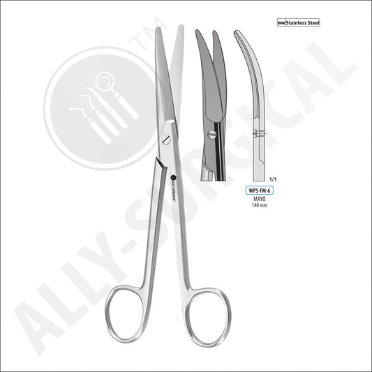 MAYO OPERATING SCISSORS, CURVED, 140 MM