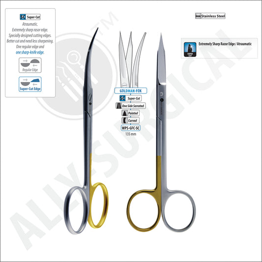 GOLDMAN-FOX S-FORM SCISSORS ONE SIDE TOOTHED POINTY SUPER CUT, 120MM