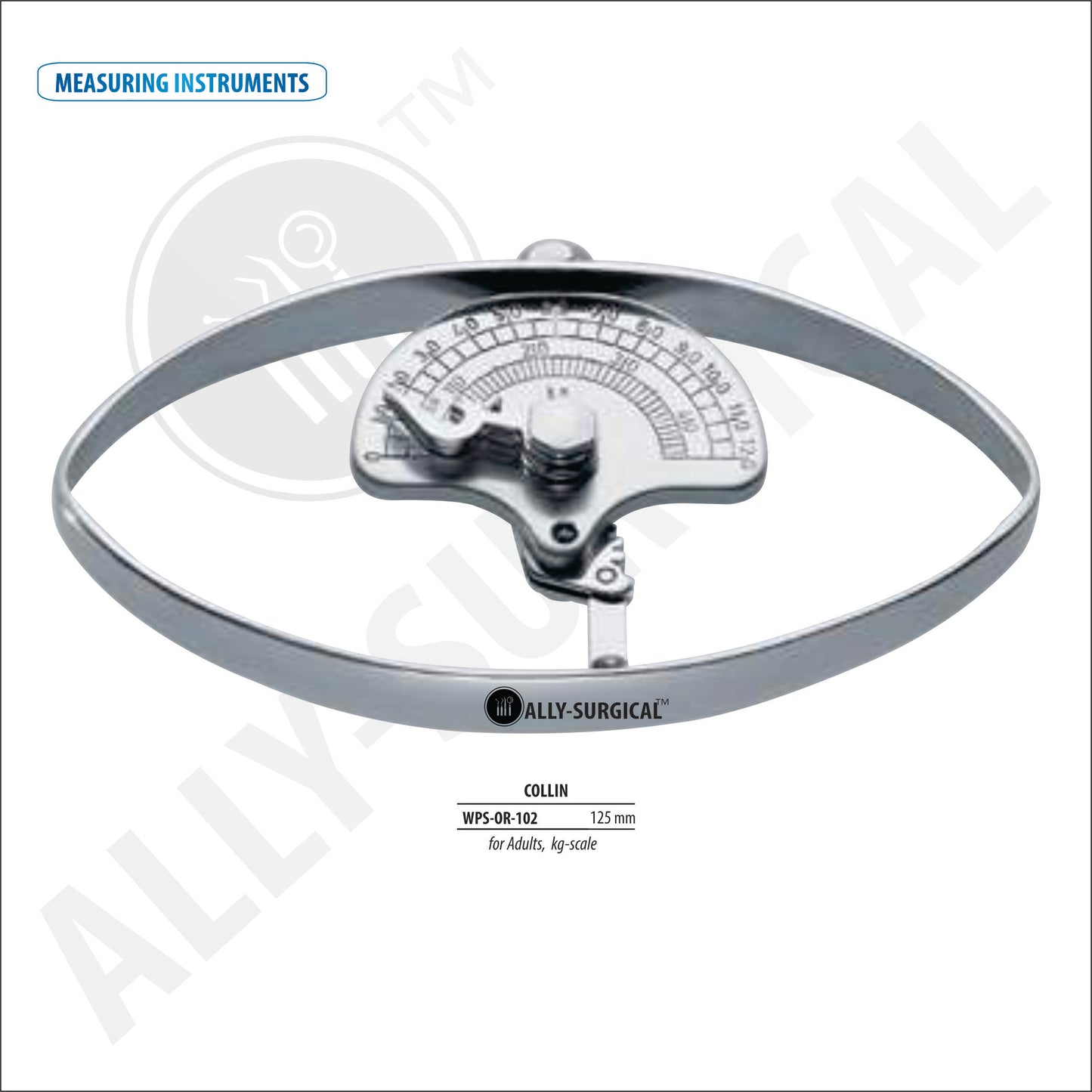 COLLIN measuring instrument for adults, 125MM kg scale,
