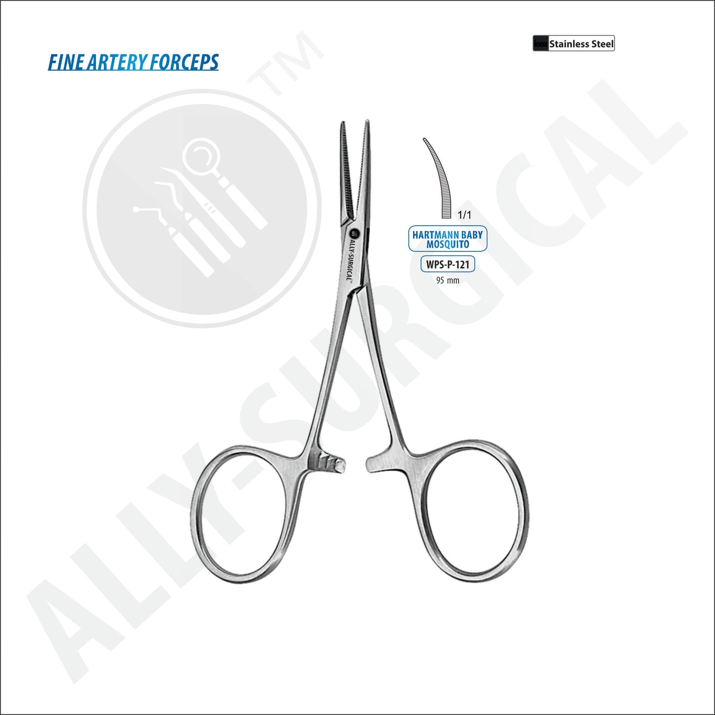 Hartmann Baby-Mosquito Curved Hemostatic Forceps 95 mm