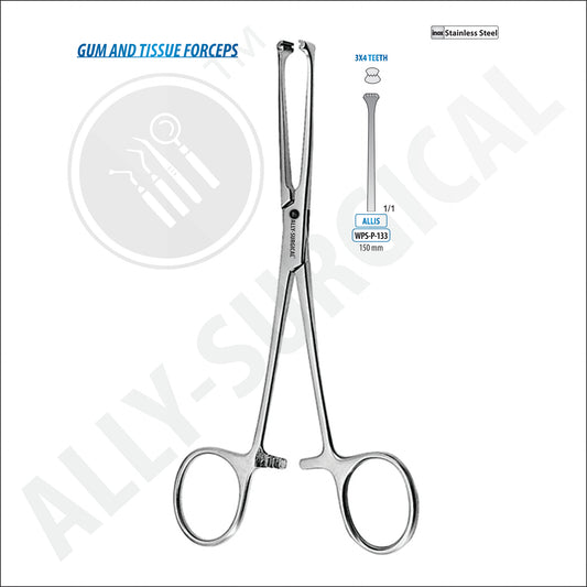 Tissue Grasping Forceps Pliers 3x4 Toothed, 15 cm
