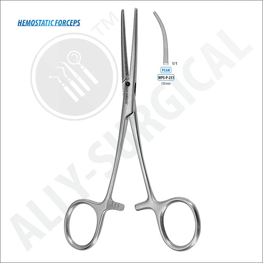 Rochester-PEAN Hemostatic Forceps, Curved 130 mm