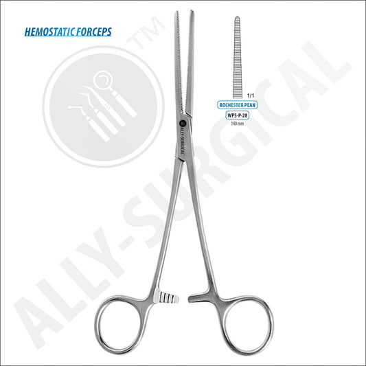 Rochester-Pean Hemostatic Forceps, Straight 140 mm 