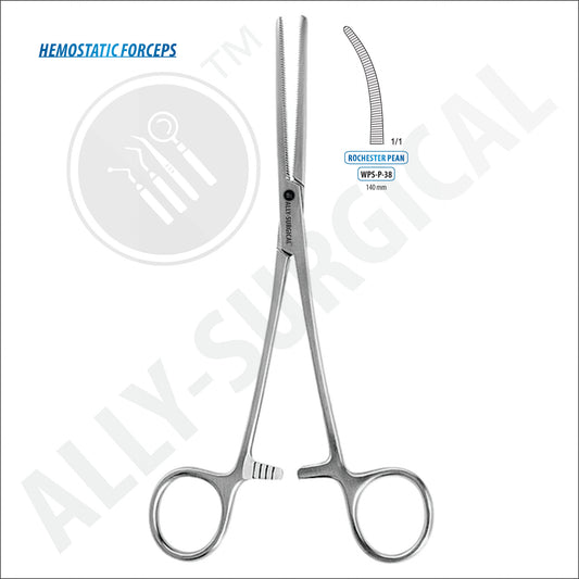 Rochester-PEAN Hemostatic Forceps, Curved 140 mm