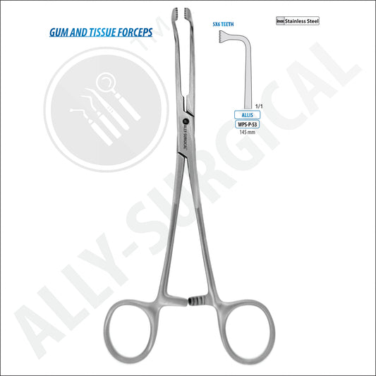 Allis Curved Angle Forceps, 145 mm.