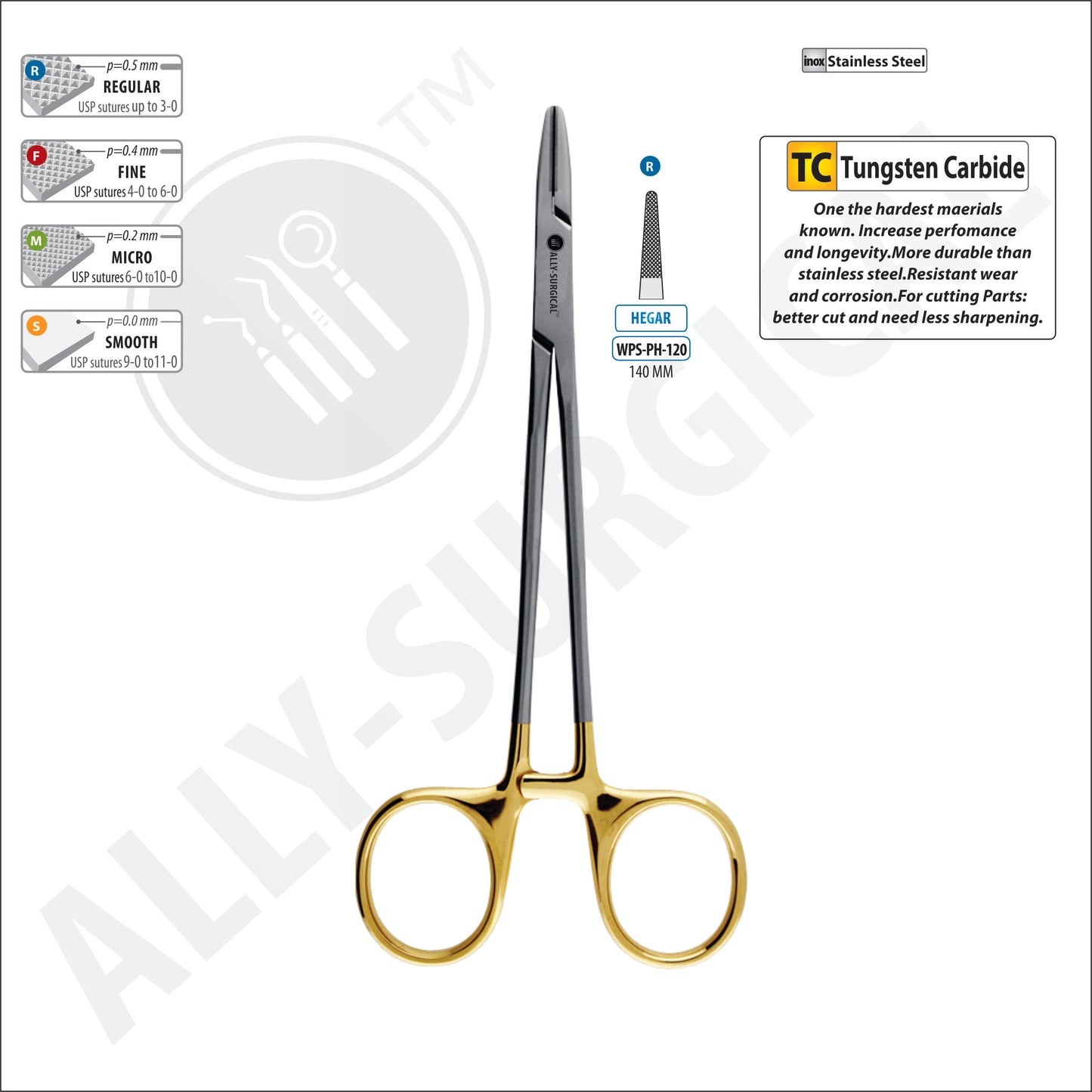 FORCEPS PORTAAGUJA MAYO-HEGAR *TC* 140MM