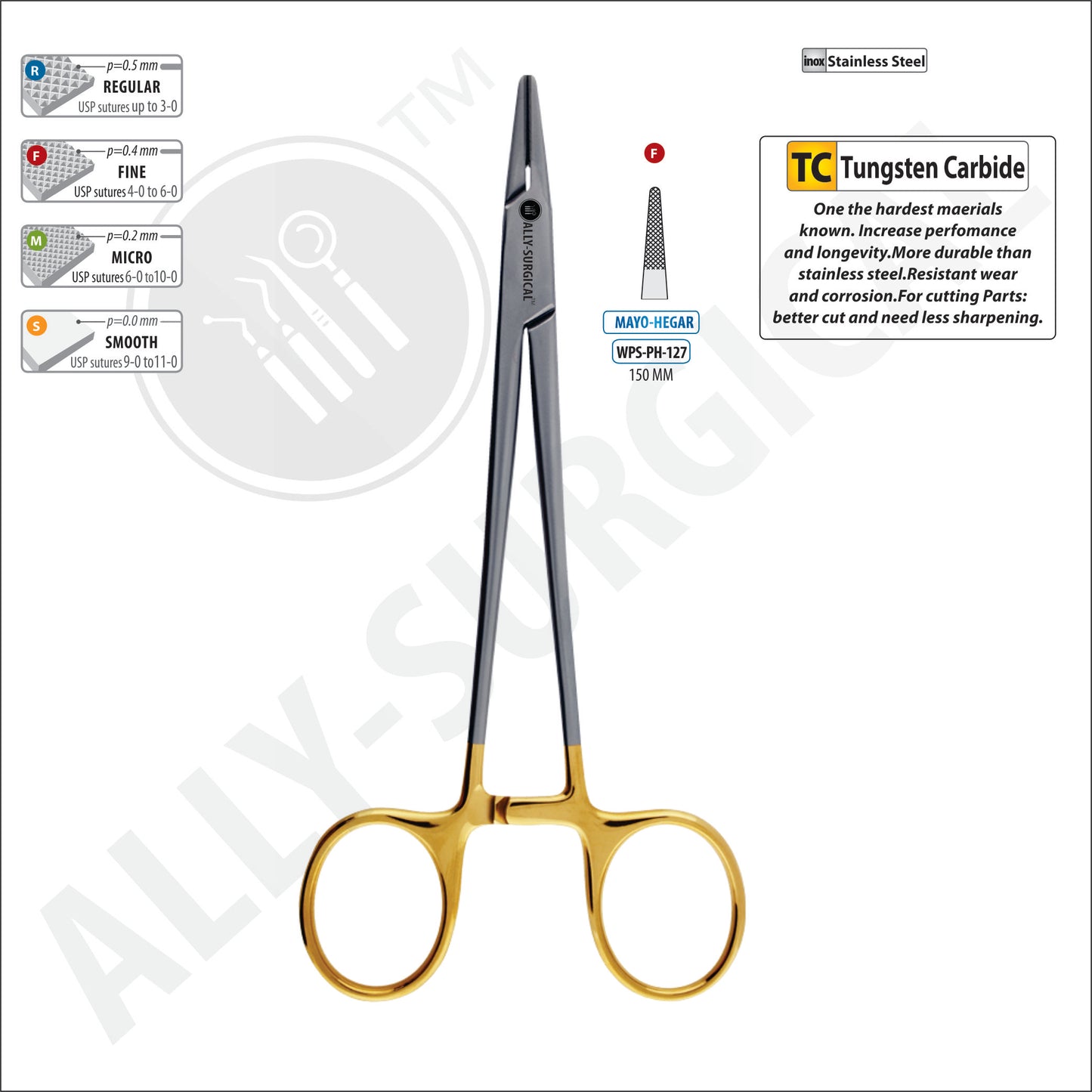 FORCEPS PORTAAGUJA MAYO-HEGAR-FINO 150MM