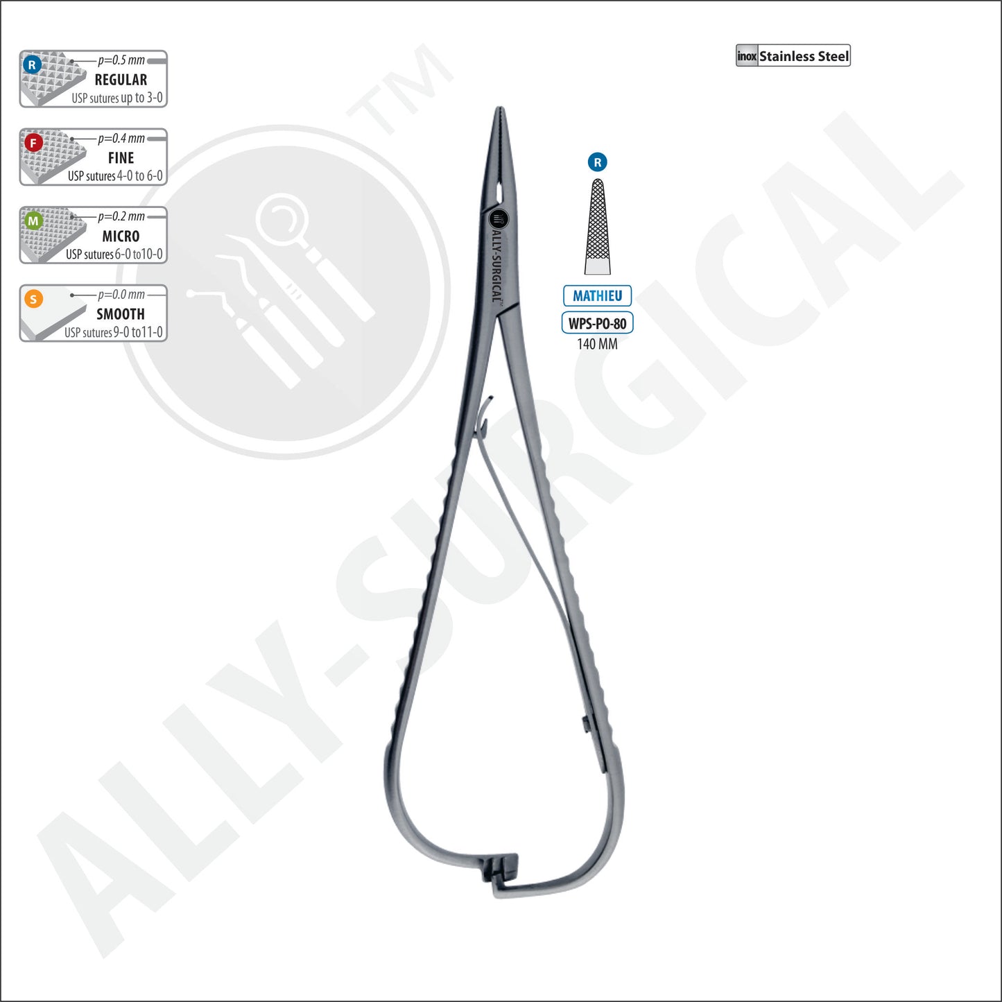 MATHIEU NEEDLE HOLDER FORCEPS 140MM (Smooth)